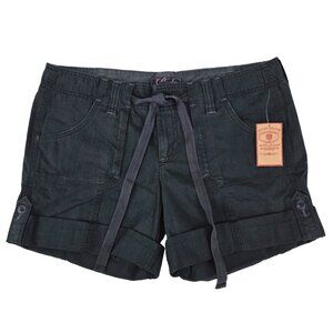 Lucky Brand Women’s Shorts Size 8 / 29 Black Cuffed Leg Pockets Tie Casual - NEW